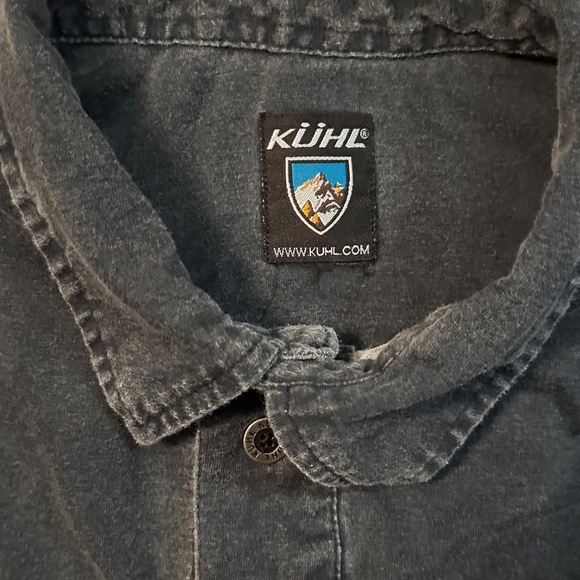 Kuhl Embroidered Faded Navy Cotton Polo - Picture 3 of 3